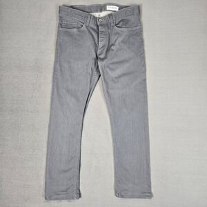 Gustin Jeans Mens 32x28 Gray Spain Titanium Slim Straight Stretch 5-Pocket #304‎